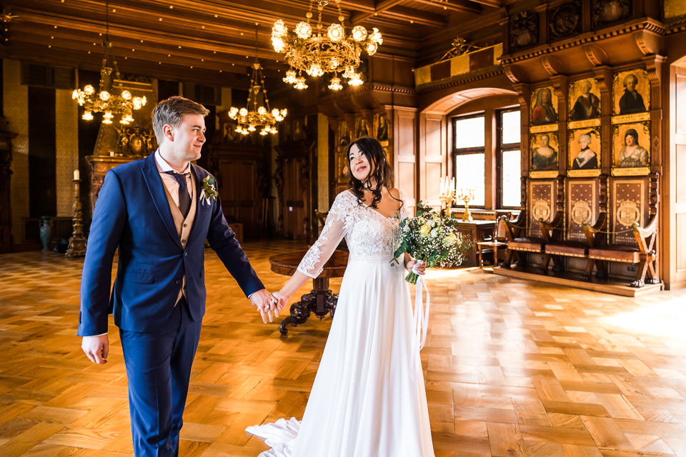 Ahnensaal auf Schloss Detmold für Hochzeitsfotos