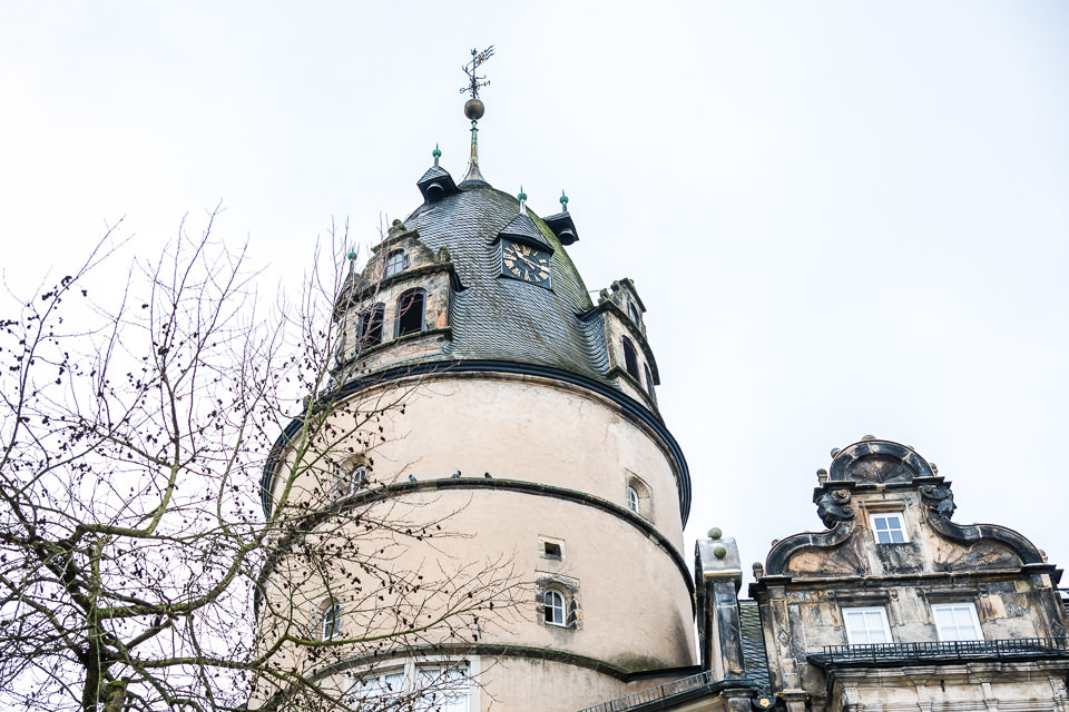 Schlossturm mit Uhr in Detmold